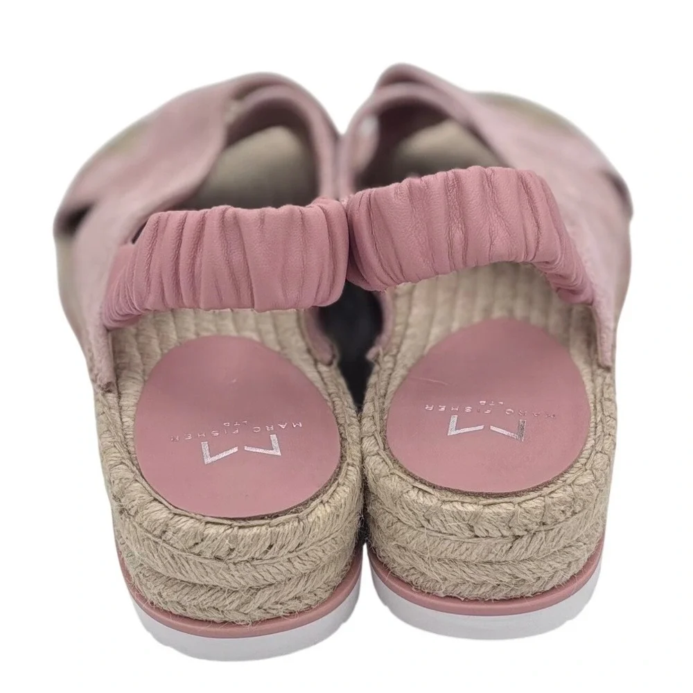 Marc‎ Fisher LTD Pink Suede Crisscross Espadrille Platform Slingback Sandals 9.5
